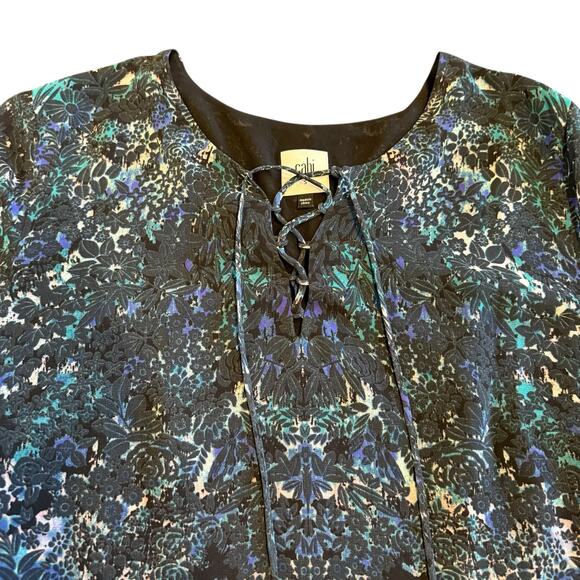 Cabi Women’s Noel dress blue green long sleeve Small - Picture 5 of 9